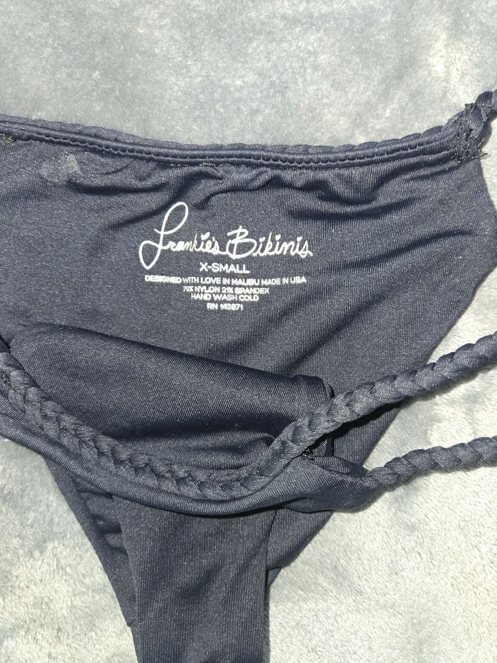 Frankie's Bikinis Braided Strap Black Two-Piece Bikini